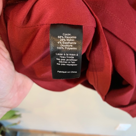 Wine Red Scalloped Hem Mini Dress Medium open back - Picture 14 of 16